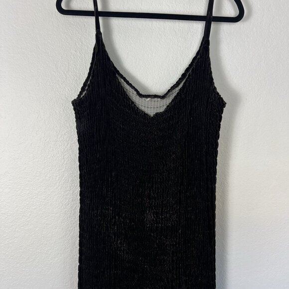 Vintage Brown Velvet Silk Art Deco Shirred Formal Dropped Waisted Gown Dress XL - Picture 9 of 15